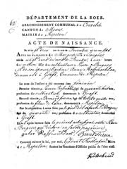 Geburtsurkunde. Margarete Bongardt. Repelen (Rheinland). 1807