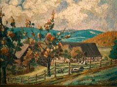 Gemälde: Bauernhof der Fam. Joachim Walther in Schönfeld (Osterzgebirge). Um 1670